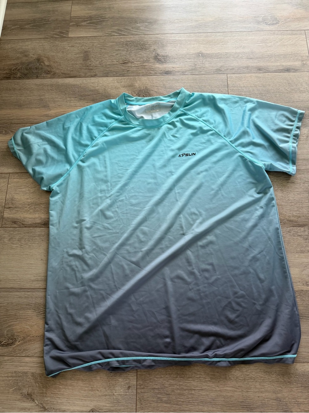 Men's Gradient Aqua-to-Gray Swim Shirt